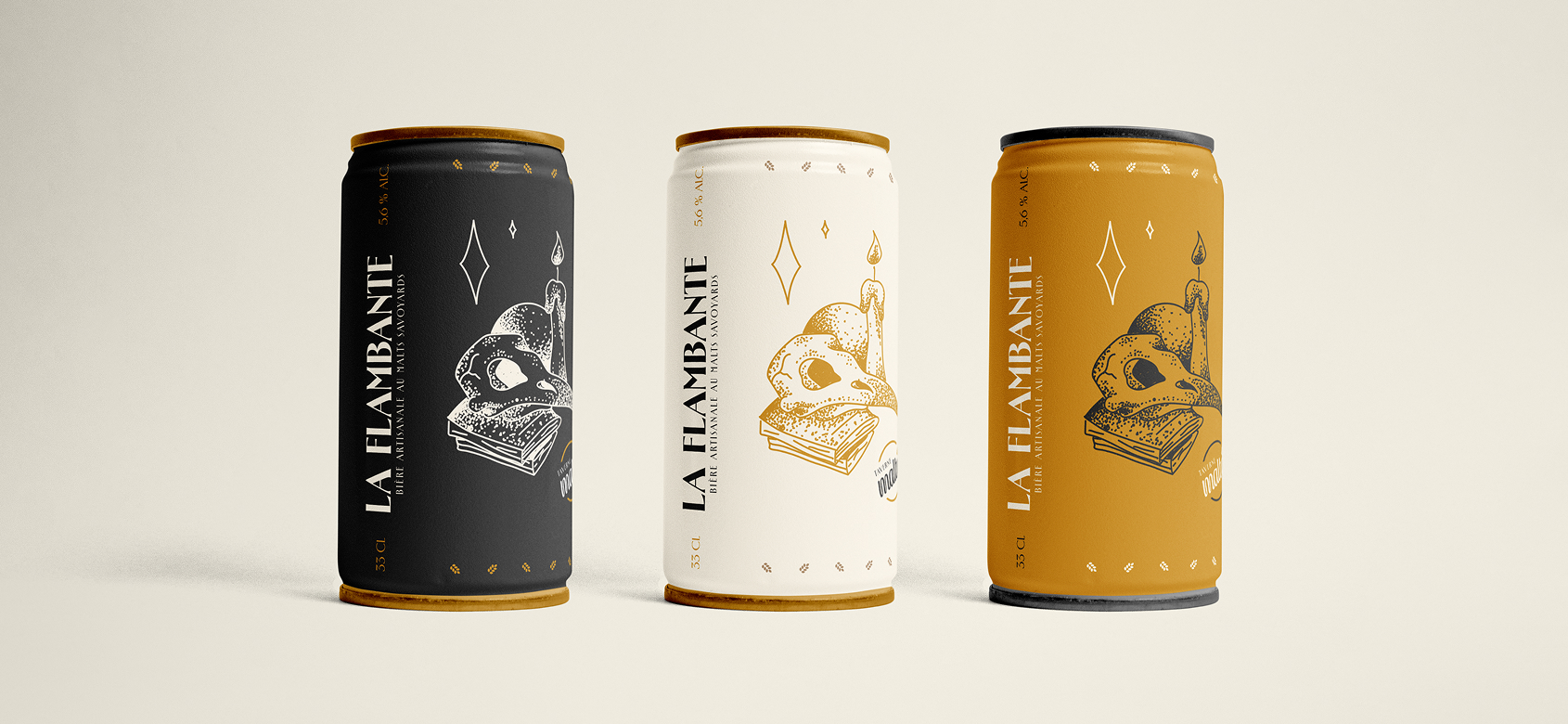 Packagging bières artisanale mettant en valeur l'identité visuelle de La Taverne Maltée